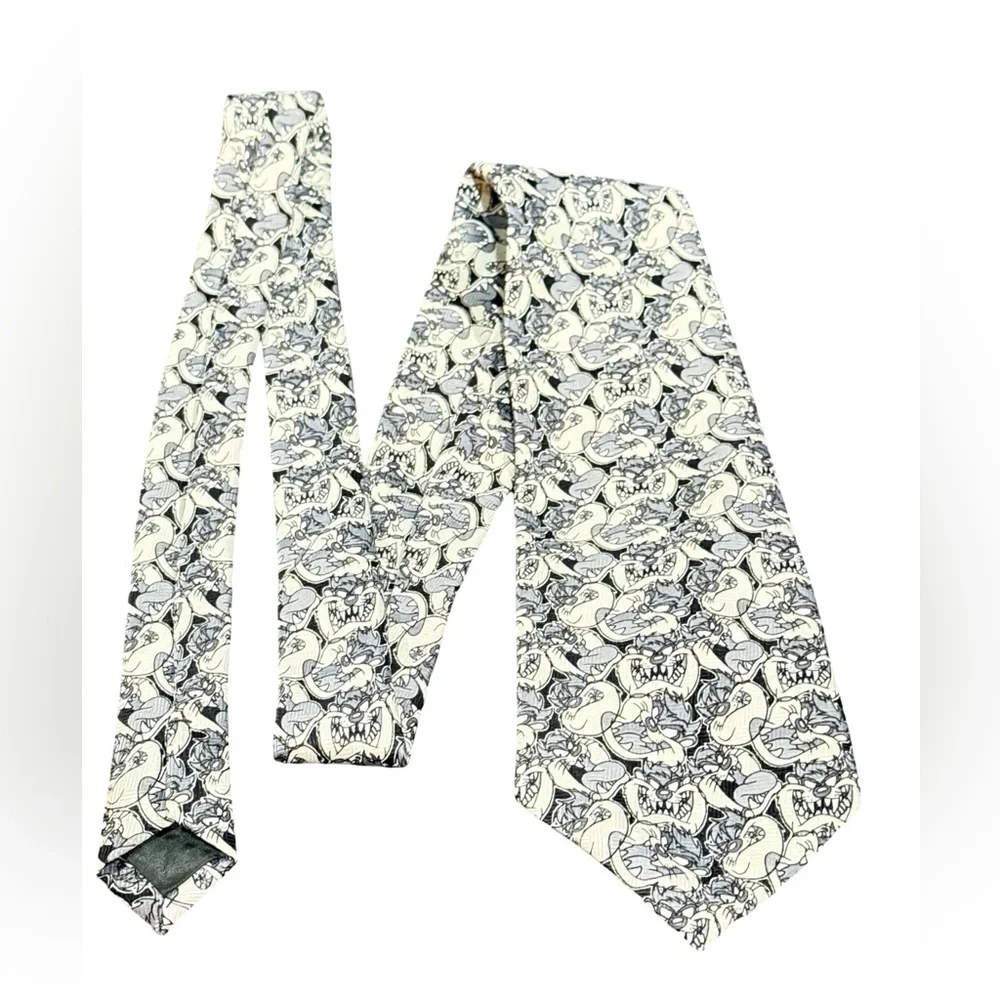 Tasmanian Devil Print Tie Novelty Wide